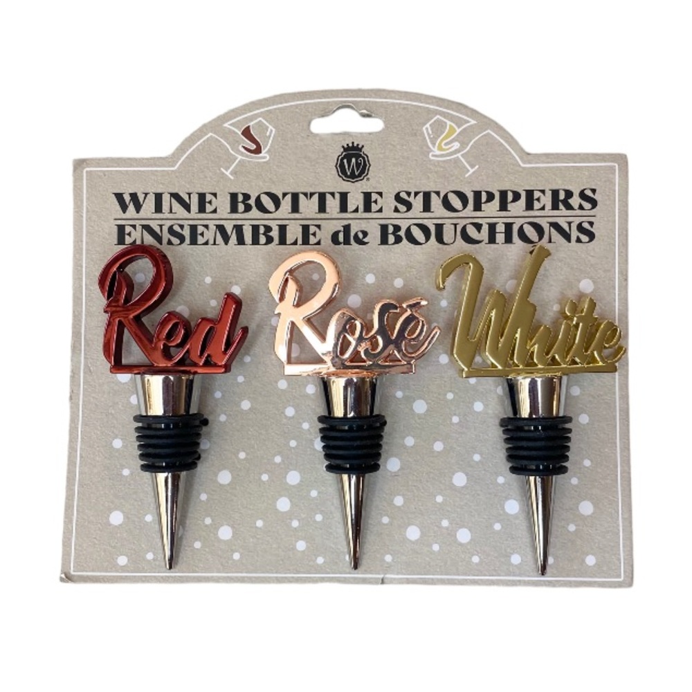 Wild Eye Designs Wine Stoppers Set in Red, White, & Rose